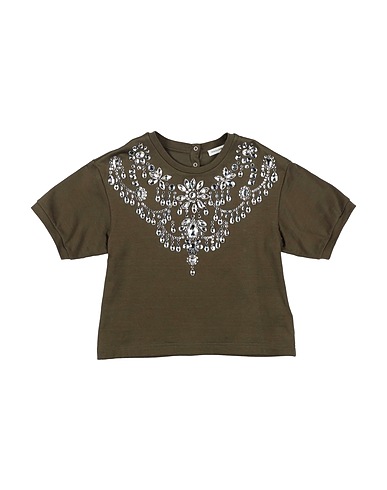 DOLCE&GABBANA T-shirt Military green 100% Cotton, Natural Stone, Resin