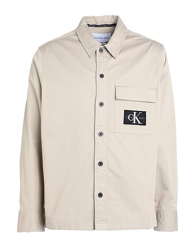 CALVIN KLEIN JEANS Shirts Khaki 97% Cotton, 3% Elastane
