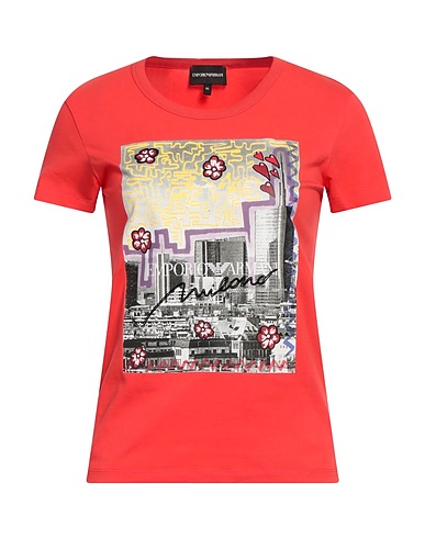 EMPORIO ARMANI T-shirt Coral 95% Cotton, 5% Elastane