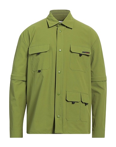 MANUEL RITZ Solid colour shirt Sage green 84% Polyamide, 16% Elastane