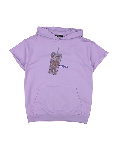 VERSACE YOUNG Felpa Lilla 100% Cotone, Poliestere, Vetro, Viscosa, Elastan