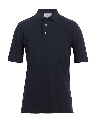 ALPHA STUDIO Polo shirt Midnight blue 100% Cotton