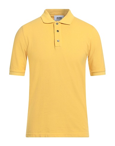 ALPHA STUDIO Polo shirt Yellow 100% Cotton