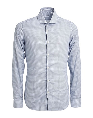 CALIBAN Patterned shirt Grey 100% Cotton