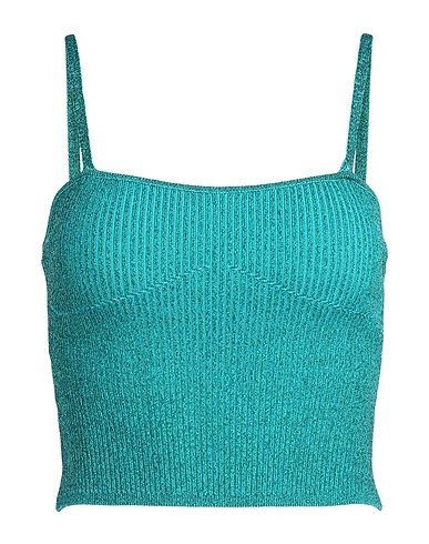 PINKO Top Green 44% Polyamide, 38% Viscose, 12% Polyester, 6% Metallic fiber