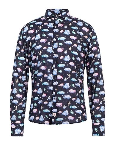 PANAMA Patterned shirt Midnight blue 100% Cotton