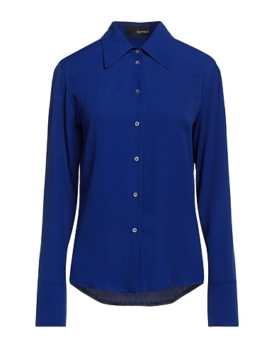 CAPASA MILANO Solid colour shirts & blouses Bright blue 55% Acetate, 45% Silk