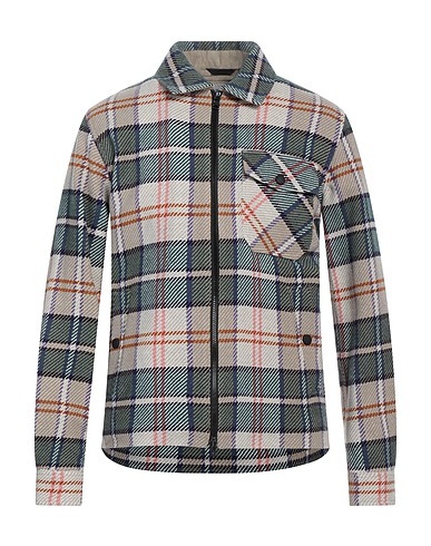 WOOLRICH Camisa de cuadros Beige 45% Lana, 28% Algodón, 16% Poliamida, 11% Poliéster