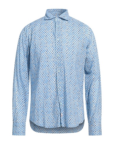 PANAMA Patterned shirt Sky blue 100% Cotton