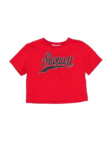 SHOPART T-shirt Rosso 100% Cotone