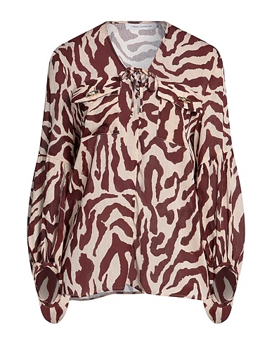 SIMONA CORSELLINI Top Chocolate brown 100% Polyester