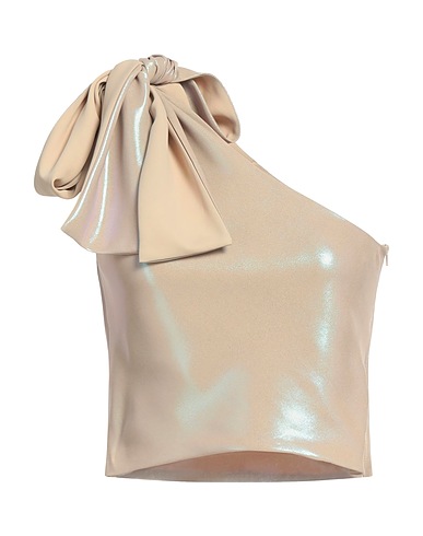 CO.GO One-shoulder top Beige 100% Polyester