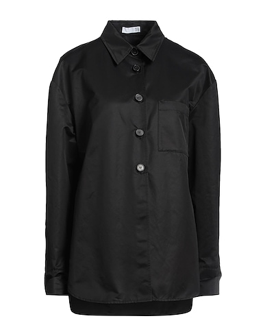 DOUUOD Solid colour shirts & blouses Black 58% Cotton, 42% Polyamide