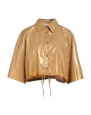 JUCCA Solid colour shirts & blouses Gold 100% Cotton