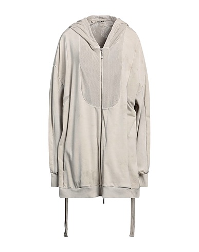 MASNADA Hooded track jacket  Beige 95% Cotton, 5% Elastane