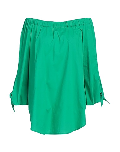 SOLOTRE Off-the-shoulder top Green 100% Cotton