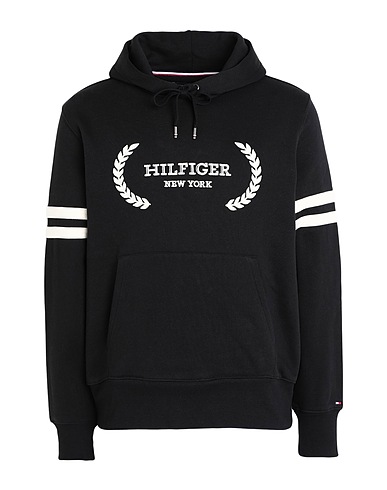 TOMMY HILFIGER Hooded track jacket  Black 100% Cotton