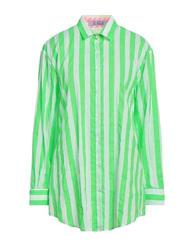 MC2 SAINT BARTH Striped shirt Light green 100% Cotton