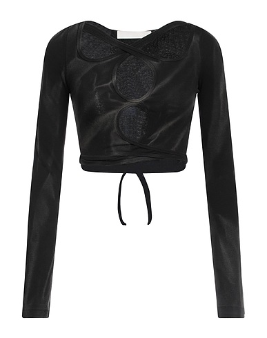 DION LEE Top Nero 94% Cotone, 6% Elastan