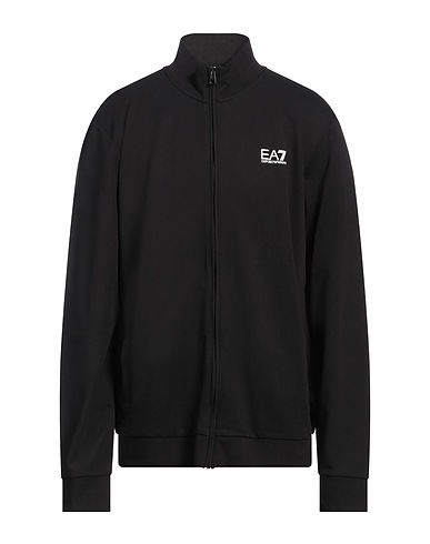 EA7 Sweatshirt Black 100% Cotton, Elastane