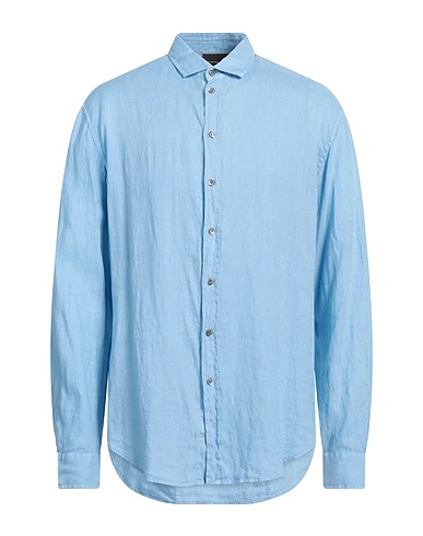 EMPORIO ARMANI Linen shirt Sky blue 100% Linen