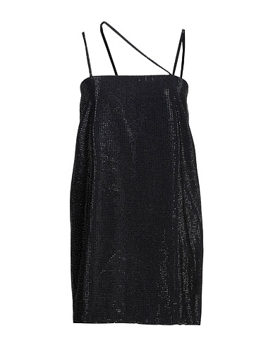 DONDUP Sheath dress Black 90% Viscose, 10% Polyester