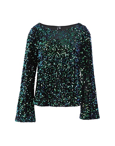 VERO MODA Top Black 98% Polyester, 2% Elastane