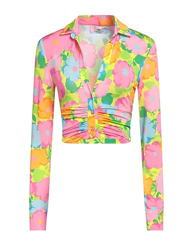 CHIARA FERRAGNI Floral shirts & blouses Pink 92% Viscose, 8% Elastane