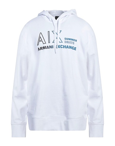 ARMANI EXCHANGE Hooded sweatshirt White 100% Cotton, Elastane