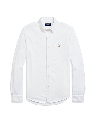 POLO RALPH LAUREN Solid colour shirt KNIT OXFORD SHIRT
 White 100% Cotton