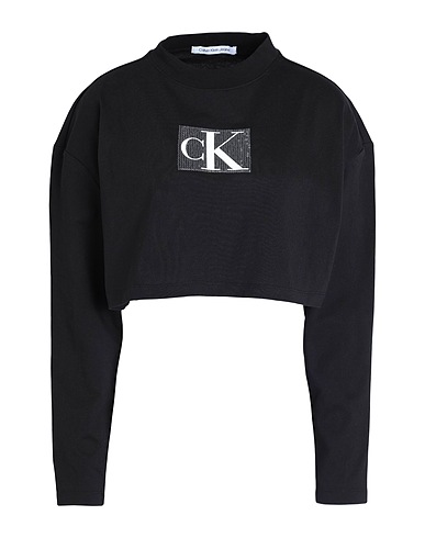 CALVIN KLEIN JEANS Crop top Black 100% Cotton