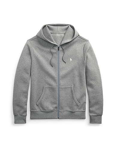POLO RALPH LAUREN Hooded sweatshirt  DOUBLE-KNIT FULL-ZIP HOODIE 
 Grey 66% Cotton, 34% Recycled polyester