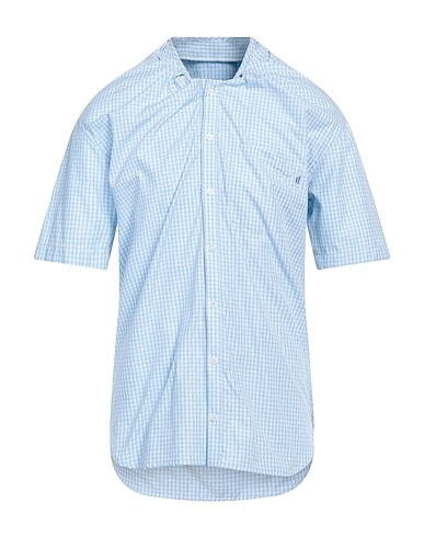 MARTINE ROSE Checked shirt Sky blue 100% Cotton