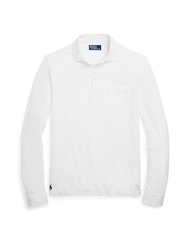 POLO RALPH LAUREN Polo CUSTOM SLIM COTTON-LINEN OXFORD POLO
 Bianco 55% Cotone, 45% Lino