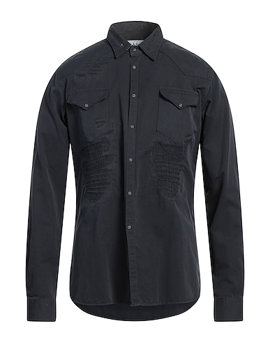 6167 Solid colour shirt Black 100% Cotton