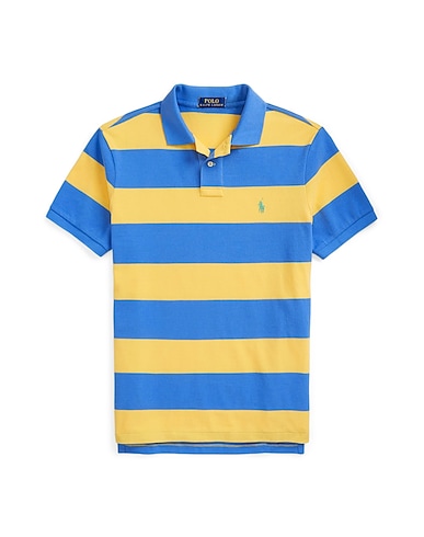 POLO RALPH LAUREN Polo shirt CUSTOM SLIM FIT STRIPED MESH POLO SHIRT
 Yellow 100% Cotton