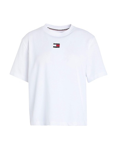 TOMMY JEANS Basic T-Shirt White 50% Recycled cotton, 50% Recycled polyester