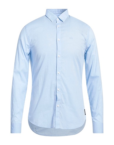ARMANI EXCHANGE Solid colour shirt Sky blue 100% Cotton
