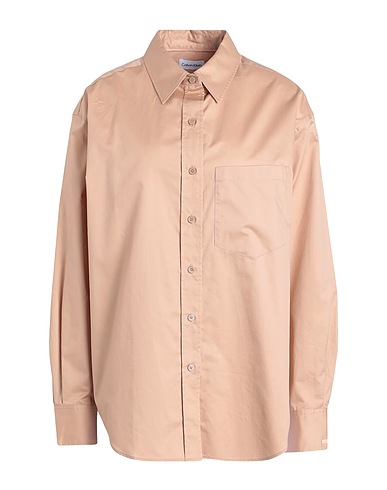 CALVIN KLEIN Solid colour shirts & blouses Sand 100% Cotton
