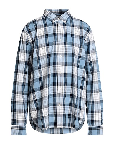 WOOLRICH Camicia a quadri Celeste 100% Cotone