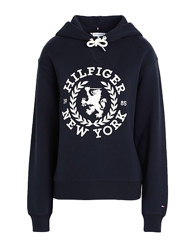 TOMMY HILFIGER Hooded track jacket  Midnight blue 64% Cotton, 36% Polyester