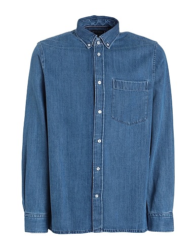 TOMMY HILFIGER Jeanshemd Blau 60% Lyocell, 40% Baumwolle
