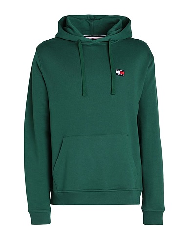 TOMMY JEANS Hooded track jacket  Dark green 100% Cotton