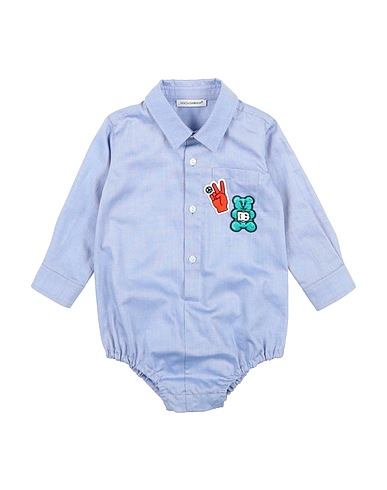 DOLCE&GABBANA Baby bodysuit Blue 100% Cotton, Viscose, Polyester