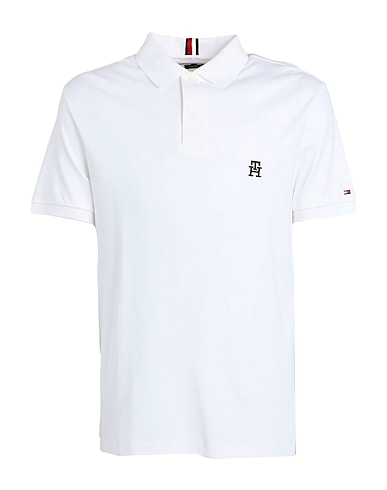 TOMMY HILFIGER ポロシャツ SMALL IMD REG POLO
 ホワイト コットン 100%