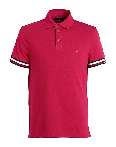 TOMMY HILFIGER Polo shirt Garnet 67% Cotton, 30% Viscose, 3% Elastane