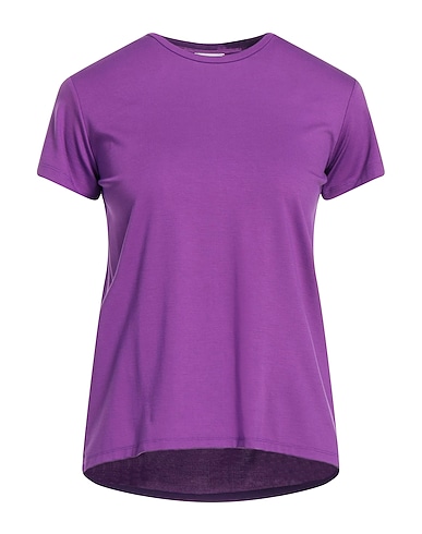 RUE DU BAC Basic T-Shirt Purple 55% Viscose, 40% Polyamide, 5% Elastane