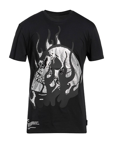 PHILIPP PLEIN T-shirt Black 100% Cotton, Glass, Polyester