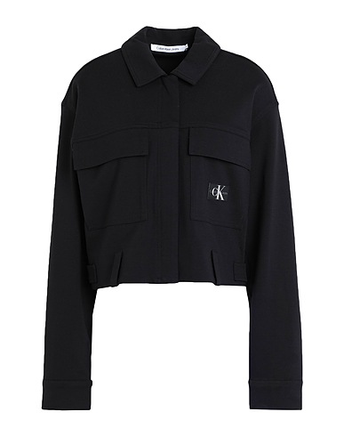 CALVIN KLEIN JEANS Solid colour shirts & blouses Black 66% Viscose, 30% Polyamide, 4% Elastane