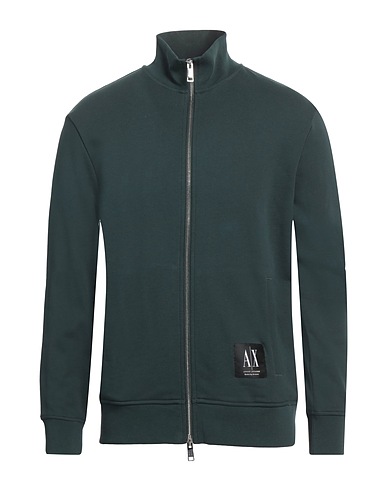 ARMANI EXCHANGE Sweatshirt Dark green 95% Cotton, 5% Elastane
